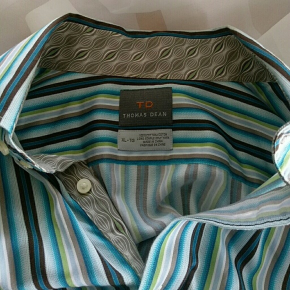 Thomas Dean Striped shirt with contrast cuff - Picture 3 of 6